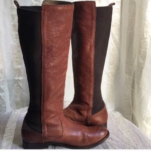 FRYE Brown Leather Knee High Riding Boots